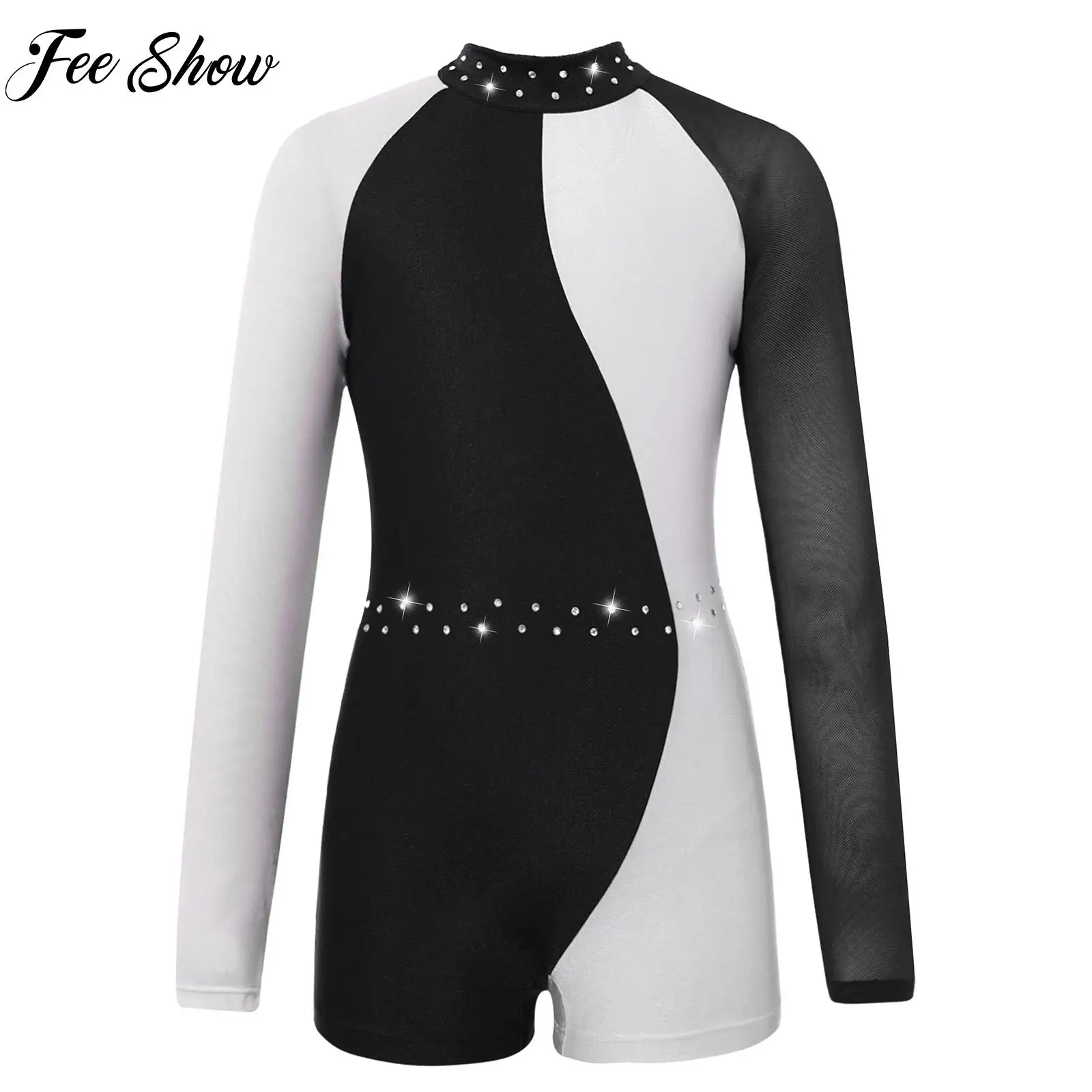 Kids Girls Colorblock Ballet Dancewear Rhinestone Long Sleeve Mock Neck Unitard Gymnastics Figure Ice Skating Jumpsuit Dancewear
Kids Girls Colorblock Ballet Dancewear Rhinestone Long Sleeve Mock Neck Unitard Gymnastics Figure Ice Skating Jumpsuit Dancewear