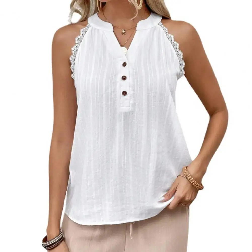 Women Vest Sleeveless Lace Decor Off Shoulder V Neck Loose Pullover OL Style Summer Tank Top
Women Vest Sleeveless Lace Decor Off Shoulder V Neck Loose Pullover OL Style Summer Tank Top