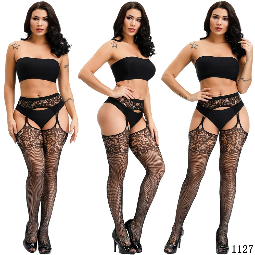 

Women Sexy Tights Crotchless High Elastic Stockings Lingerie Garter Belt Fishnet Pantyhose Open Crotch Tights