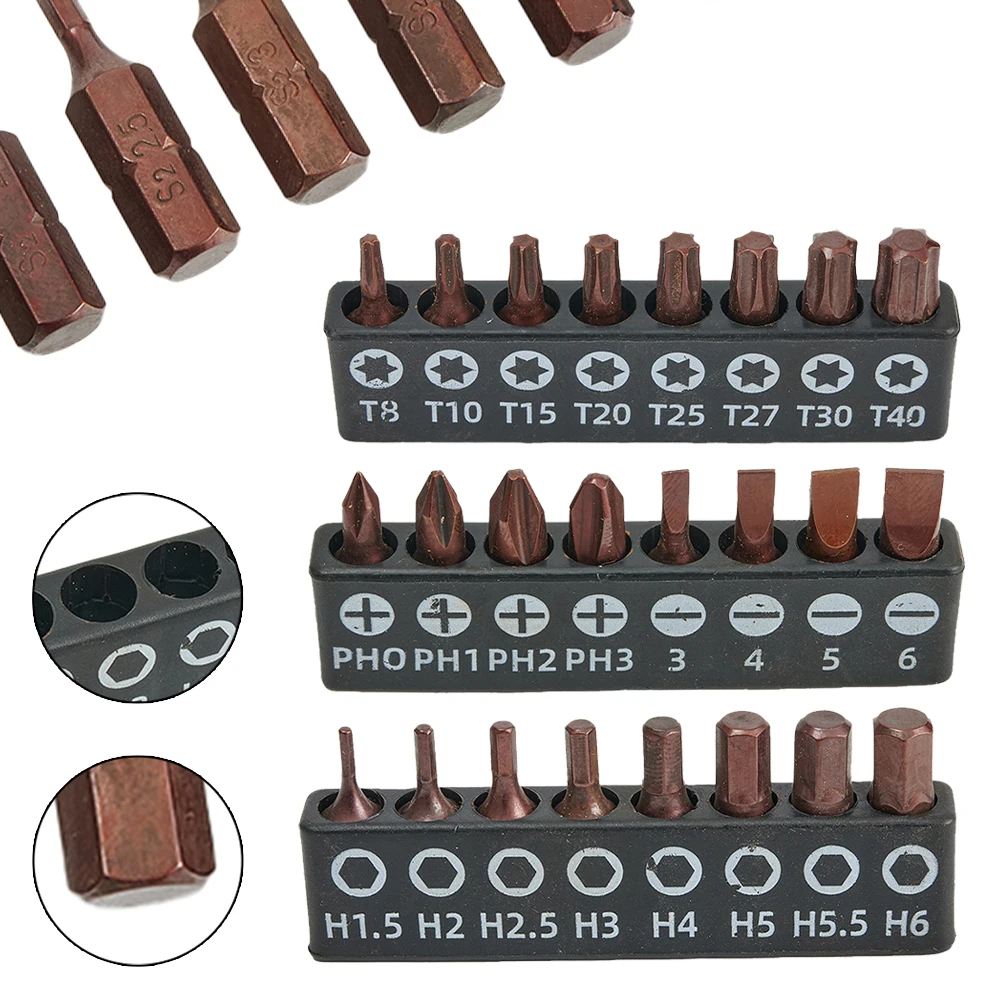 24pcs Metal Screwdriver Bit 8 Hexagonal Cross Shaped Plum Blossom Types For Ratchet Wrench Extension Rod Screwdriver Heads
24pcs Metal Screwdriver Bit 8 Hexagonal Cross Shaped Plum Blossom Types For Ratchet Wrench Extension Rod Screwdriver Heads