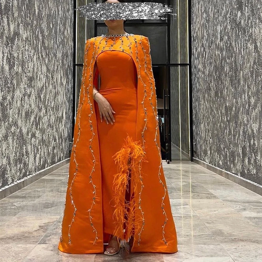 Round Neck Trumpet Dress High Slit Feathers Evening Dresses for Women Satin Sleeveless Prom Gown فساتين للحفلات الراقصة
Round Neck Trumpet Dress High Slit Feathers Evening Dresses for Women Satin Sleeveless Prom Gown فساتين للحفلات الراقصة