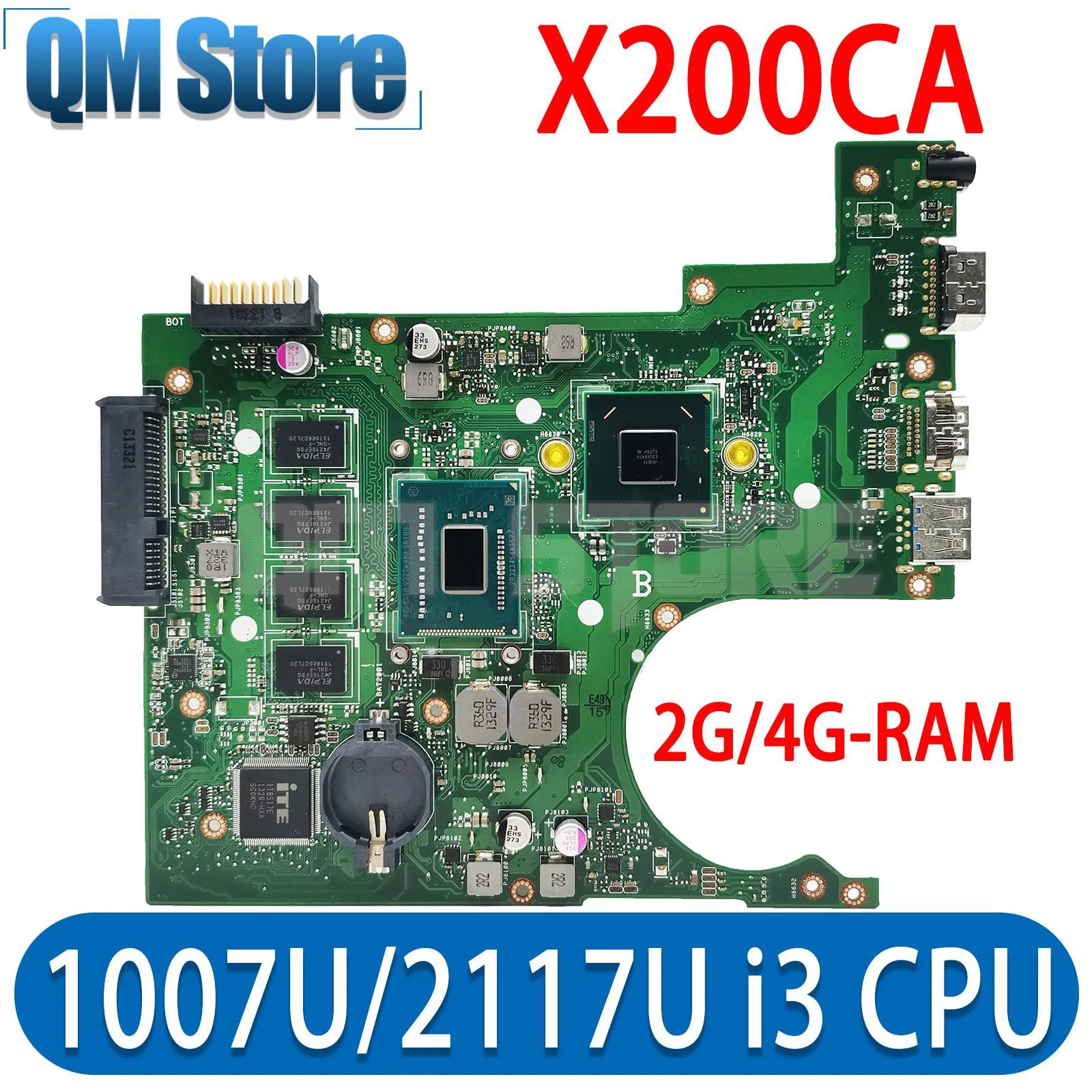 Материнская плата QM X200CA для ноутбука ASUS X200CA X200CAP, материнская плата для ноутбука 1007U 2117U I3-3th Gen CPU 2 ГБ 4 ГБ RAM
Материнская плата QM X200CA для ноутбука ASUS X200CA X200CAP, материнская плата для ноутбука 1007U 2117U I3-3th Gen CPU 2 ГБ 4 ГБ RAM