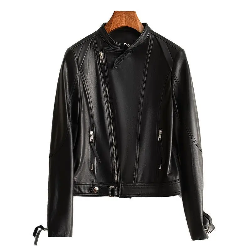 Fashion clothing sheepskin autumn/winter new fashionable motorcycle style short women's leather jacket
Fashion clothing sheepskin autumn/winter new fashionable motorcycle style short women's leather jacket