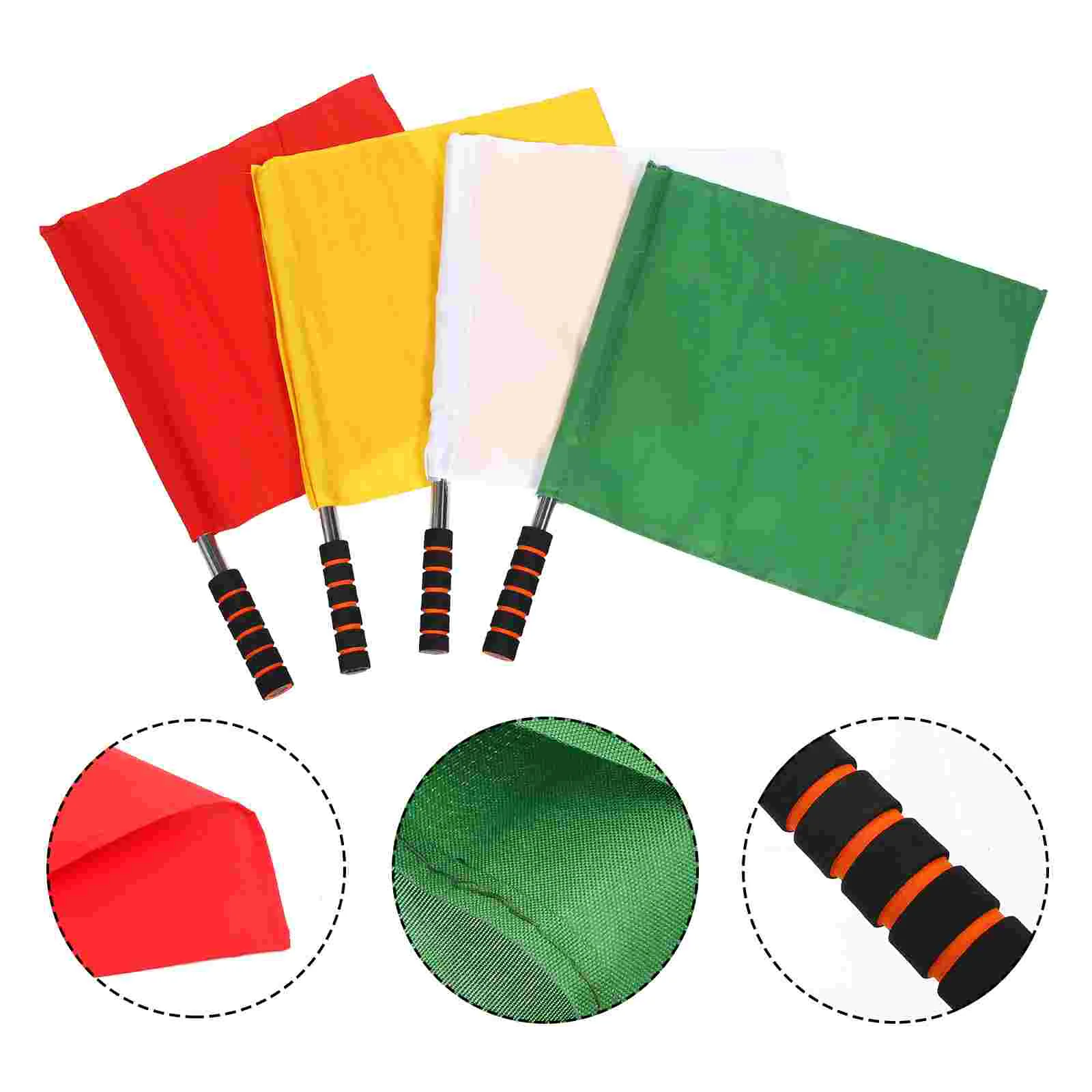 

4 Pcs Red Red Flagsss Referee Small Hand Race Conducting Waving Football Match Signal Colored
