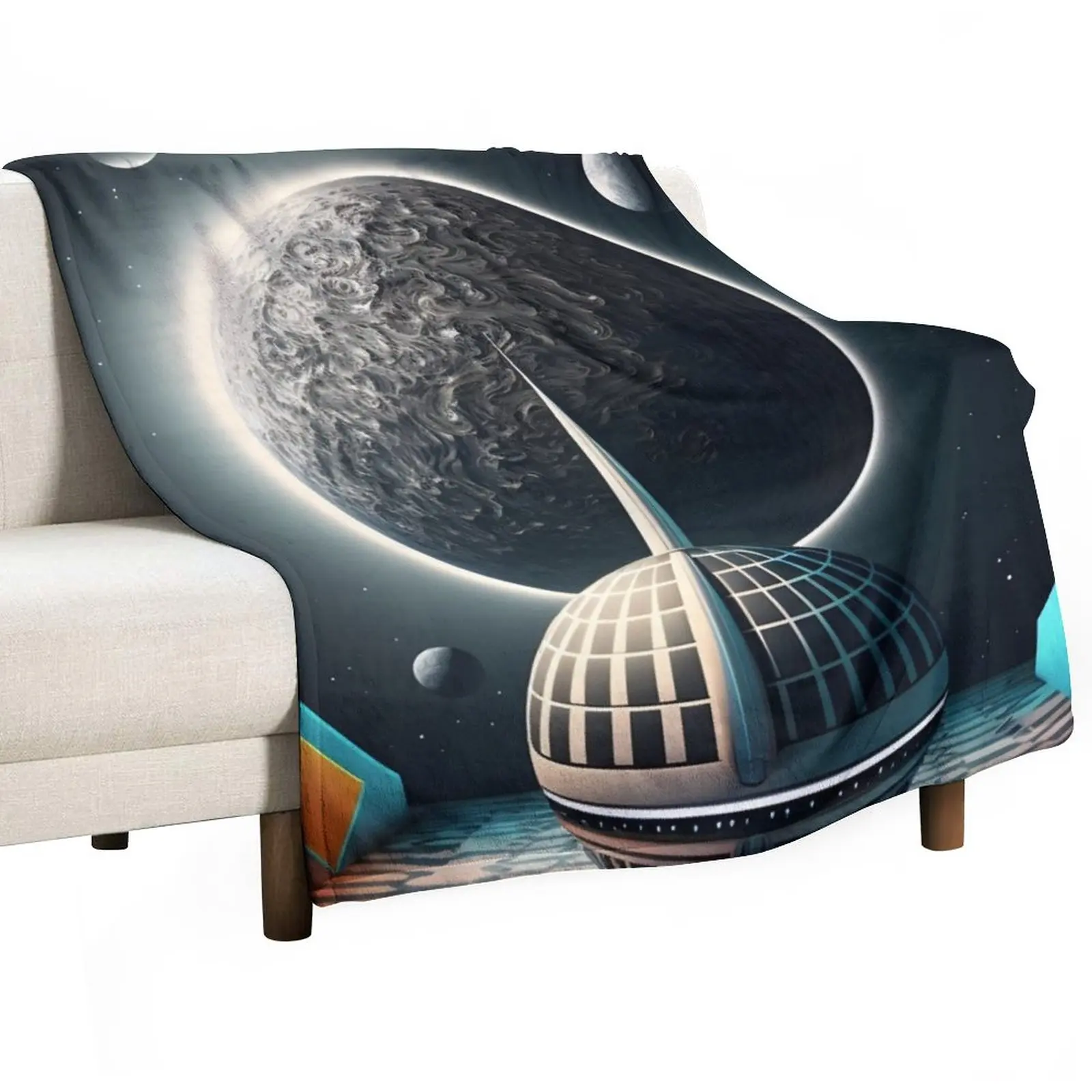 

New Deco Spaceship landing In Planet X232's Space Port Throw Blanket Sleeping Bag Bed Fashionable funny gift Blankets