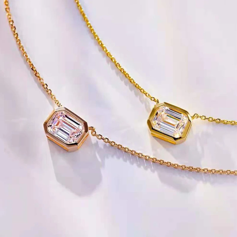Anziw Solitaire Emerald Cut Necklace Brilliant Carbon Simulated Diamond 925 Sterling Silver Bezel Women Jewelry Birthday Gift
Anziw Solitaire Emerald Cut Necklace Brilliant Carbon Simulated Diamond 925 Sterling Silver Bezel Women Jewelry Birthday Gift