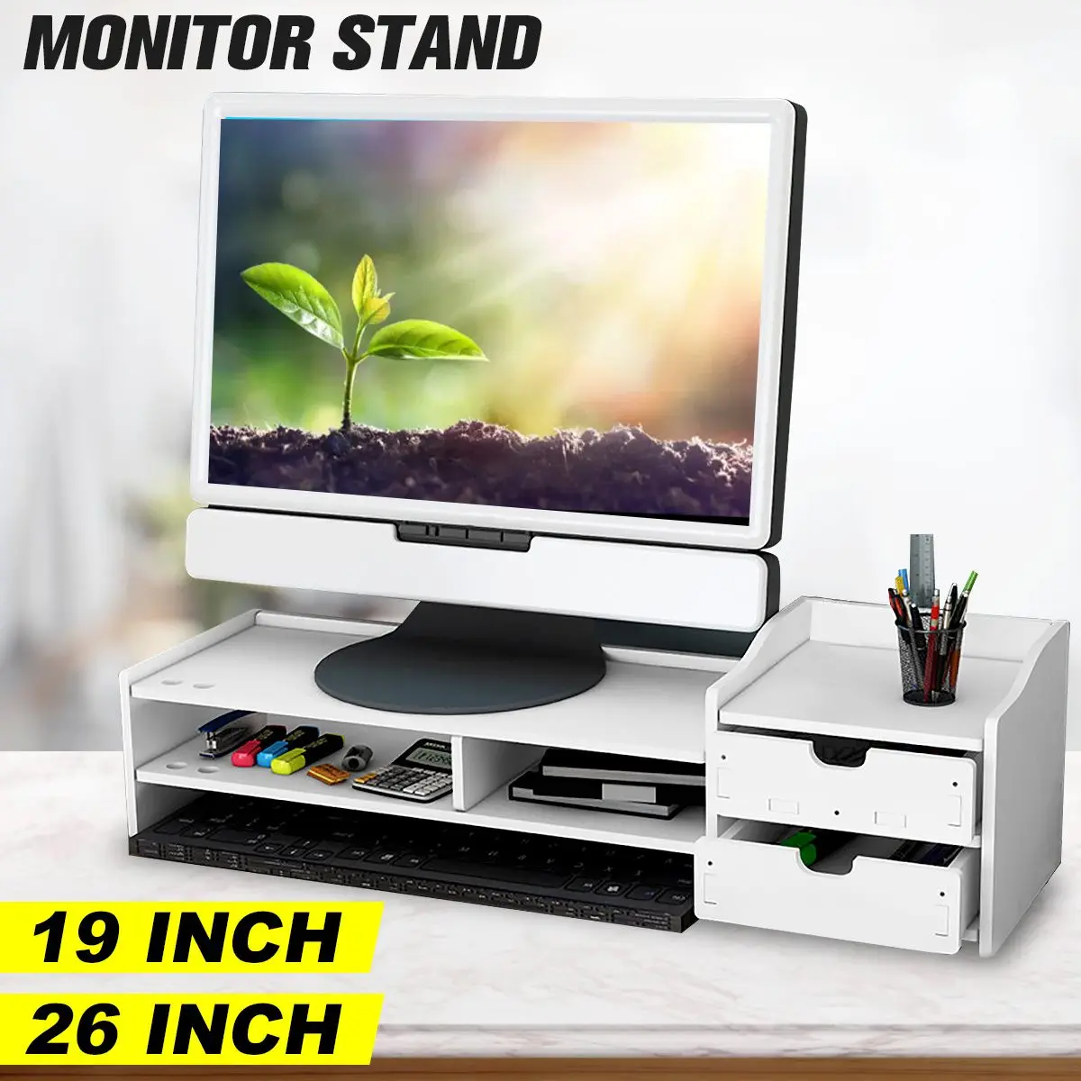 Monitor Laptop Stand PC Computer Support PVC Wood Desktop Shelf Drawers Storage Screen Riser Holder Desk Organizer Easy Assemble
Monitor Laptop Stand PC Computer Support PVC Wood Desktop Shelf Drawers Storage Screen Riser Holder Desk Organizer Easy Assemble