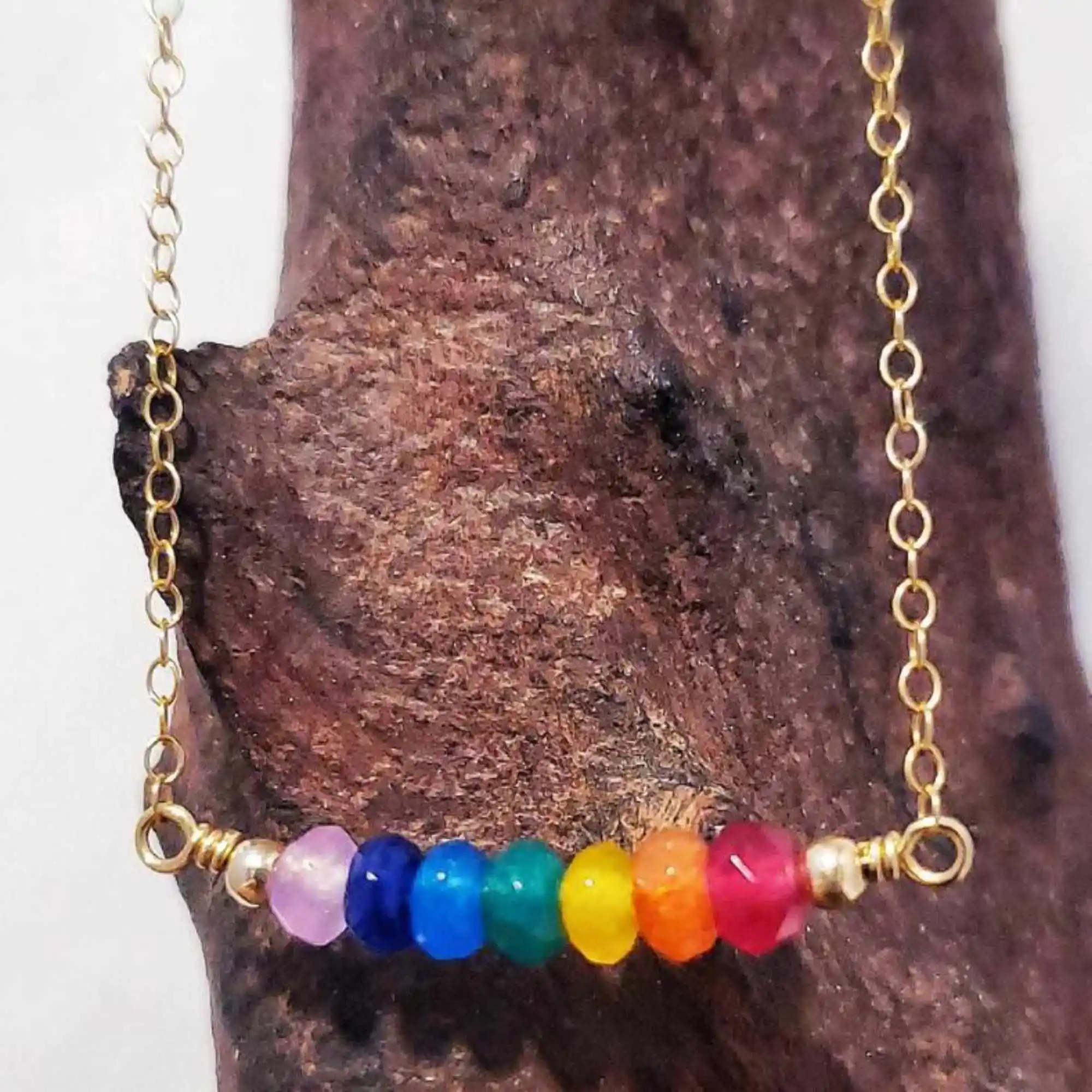 Natural chakra multicolor jade gemstone gold necklace Day Elegant Healing Blessing Souvenir Inspiration Energy
Natural chakra multicolor jade gemstone gold necklace Day Elegant Healing Blessing Souvenir Inspiration Energy