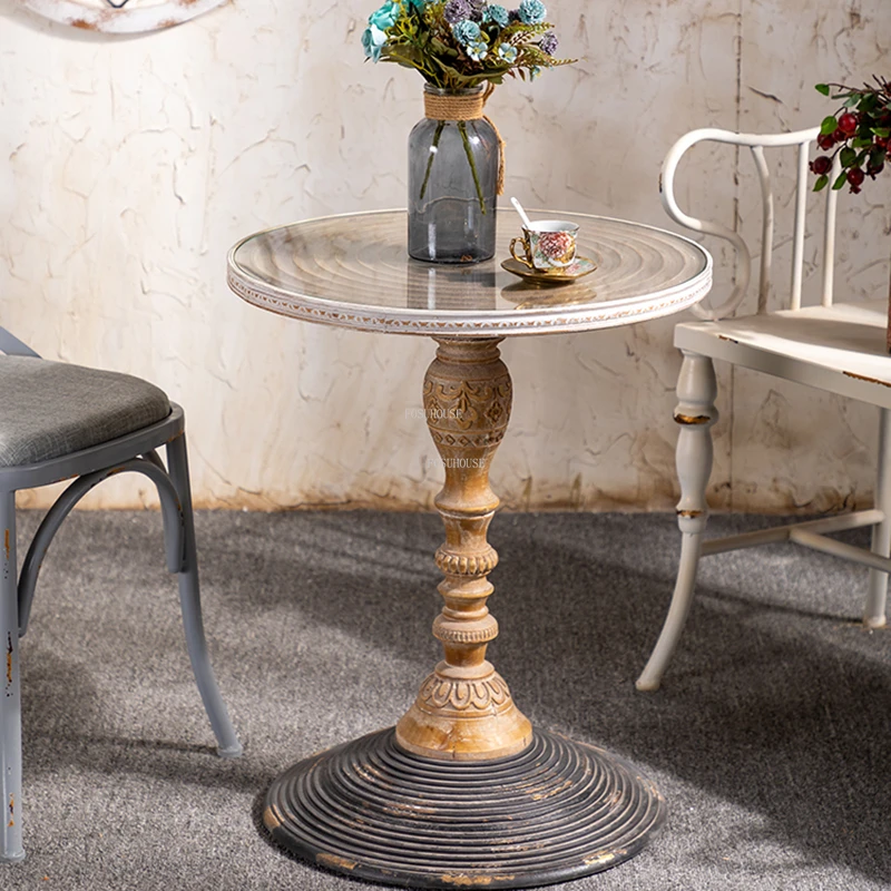 Retro Wooden Coffee Tables Creative Living Room Small Round Table French Design Round Glass Side Table Salontafel Furniture HY
Retro Wooden Coffee Tables Creative Living Room Small Round Table French Design Round Glass Side Table Salontafel Furniture HY