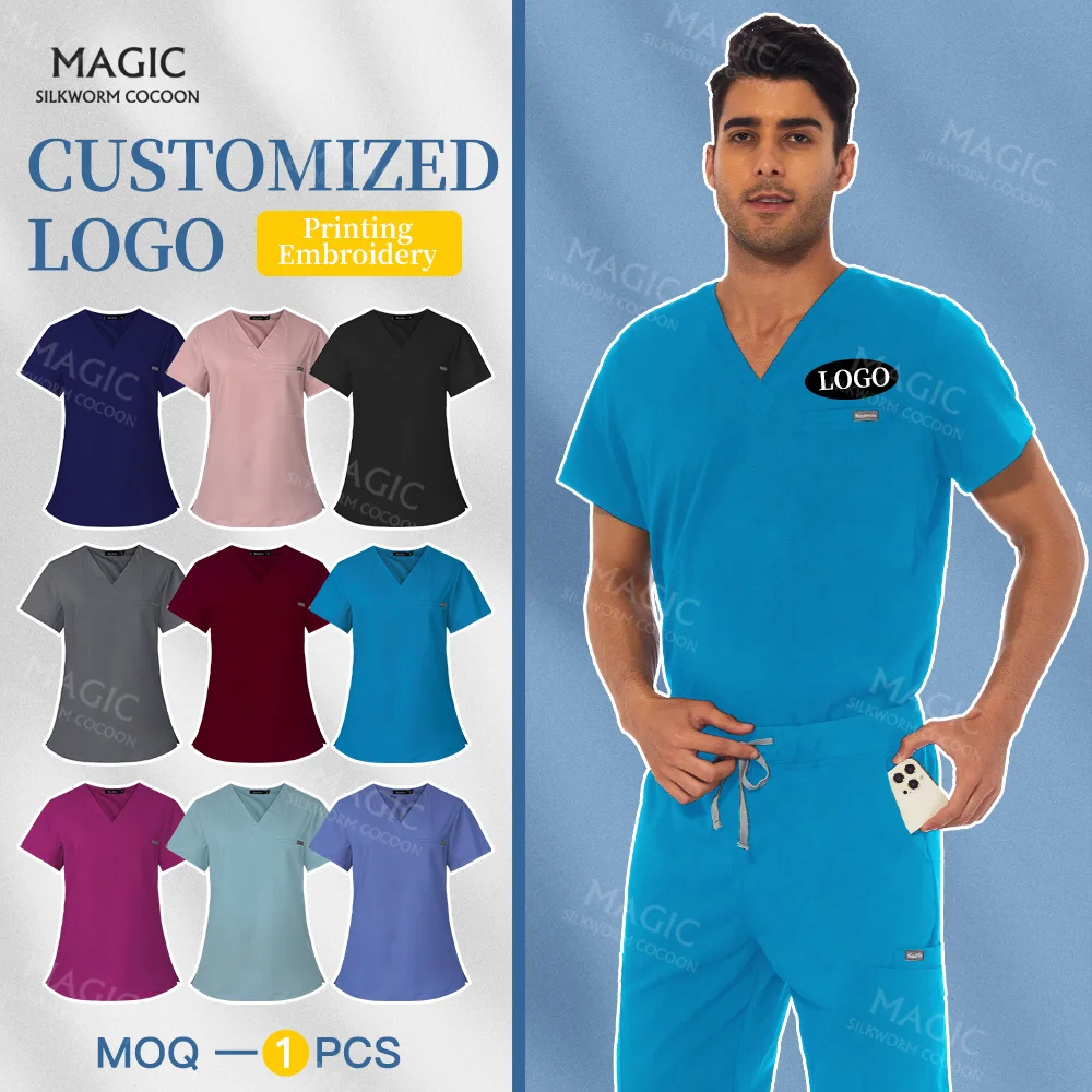 Customized Logo Stretch Veterinary Scrubs Nurse Accessories Wholesale Women's Scrub Clothing Dentist Medical Nursing Uniform Men
Customized Logo Stretch Veterinary Scrubs Nurse Accessories Wholesale Women's Scrub Clothing Dentist Medical Nursing Uniform Men