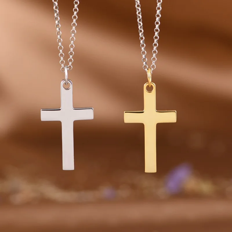 S925 Sterling Silver Fashion Simple Design Glossy Cross Pendant Men Women Real Silver Gold Plated Fine Cross Chian Pendants 
S925 Sterling Silver Fashion Simple Design Glossy Cross Pendant Men Women Real Silver Gold Plated Fine Cross Chian Pendants