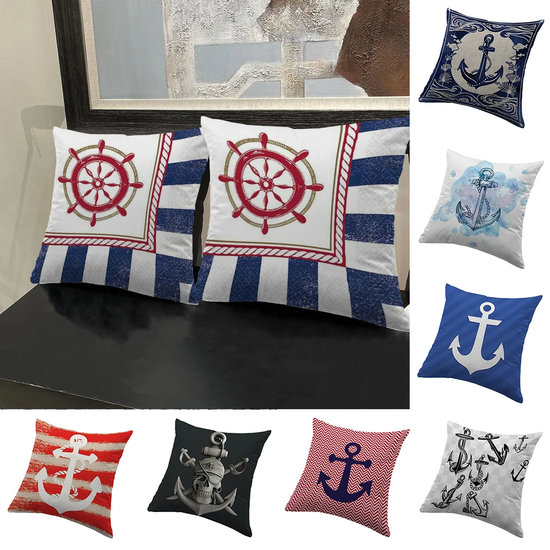 

Decorative Pillowcases for Sofa Anchor Silk Pillowcase Anime Pillow Cover 45x45 Cushions Covers Fall Decor Double sided printing