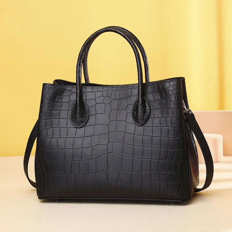 

New Crocodile Pattern Women's Bag Luxury Handbag One Shoulder Diagonal Straddle Bag Real Leather Bag Luxury Women's Handbag