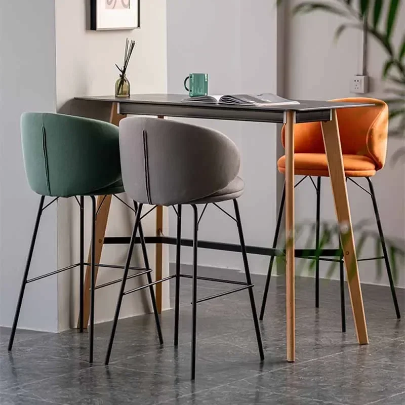 

Скандинавский барный стул для ресепшн, высокий кухонный дизайнерский стул, барный стул, островный салонный стул, мебель TY50CY