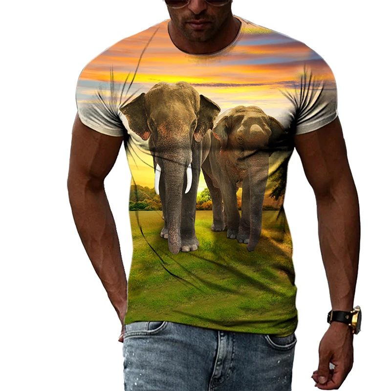 Summer Fashion Elephant Picture T-Shirts For Men Casual 3D Print Tees Hip Hop Personality Round Neck Short Sleeve Tops
Summer Fashion Elephant Picture T-Shirts For Men Casual 3D Print Tees Hip Hop Personality Round Neck Short Sleeve Tops