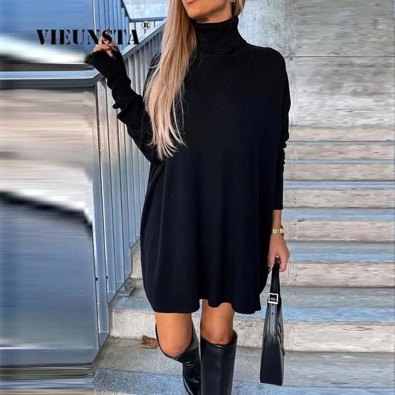 Vintage Long Sleeve Turtleneck Loose Dress 2023 Women Knitted Elegant Mini Dresses Autumn Stretchy Pullover Dress Party Vestidos
Vintage Long Sleeve Turtleneck Loose Dress 2023 Women Knitted Elegant Mini Dresses Autumn Stretchy Pullover Dress Party Vestidos