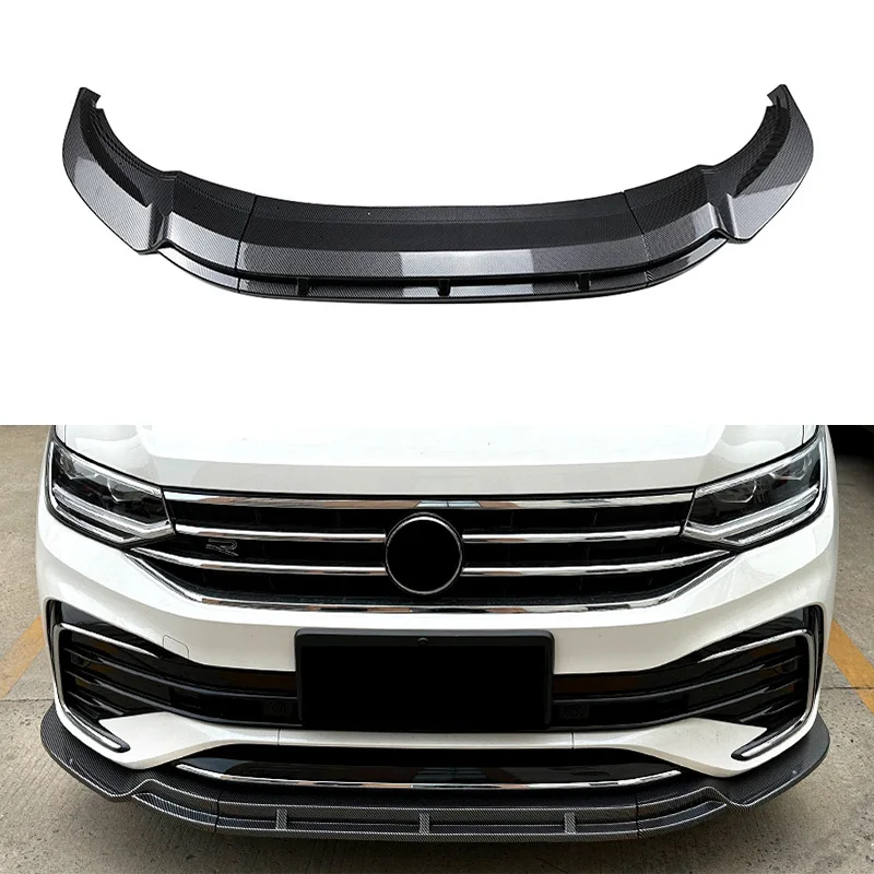 

Front Bumper Lip Spoiler Diffuser Splitters Body Kit Aprons Cover Guard Trim For Volkswagen Tiguan Rline 2021+