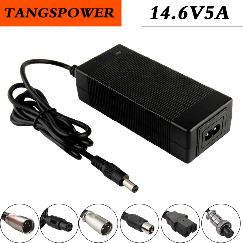 

14.6V 5A LiFePO4 Charger 4S 12.8V Lifepo4 battery pack charger Smart power off AC100-240V DC5.5*2.1/2.5mm Plug