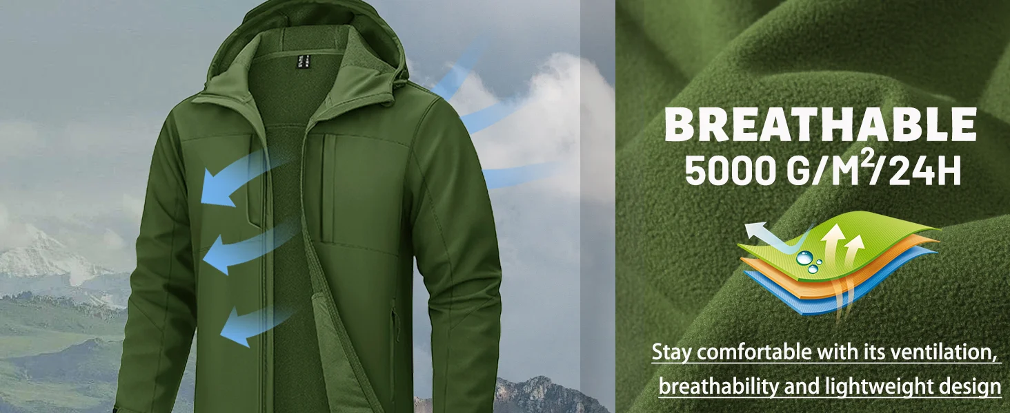 سترة TACVASEN للرجال من الصوف الناعم مع غطاء محرك السيارة معطف مقاوم للماء سترة واقية شتوية خفيفة الوزن سترات مطر للعمل والمشي لمسافات طويلة في الهواء الطلق سترة TACVASEN للرجال من الصوف الناعم مع غطاء محرك السيارة معطف مقاوم للماء سترة واقية شتوية خفيفة الوزن سترات مطر للعمل والمشي لمسافات طويلة في الهواء الطلق