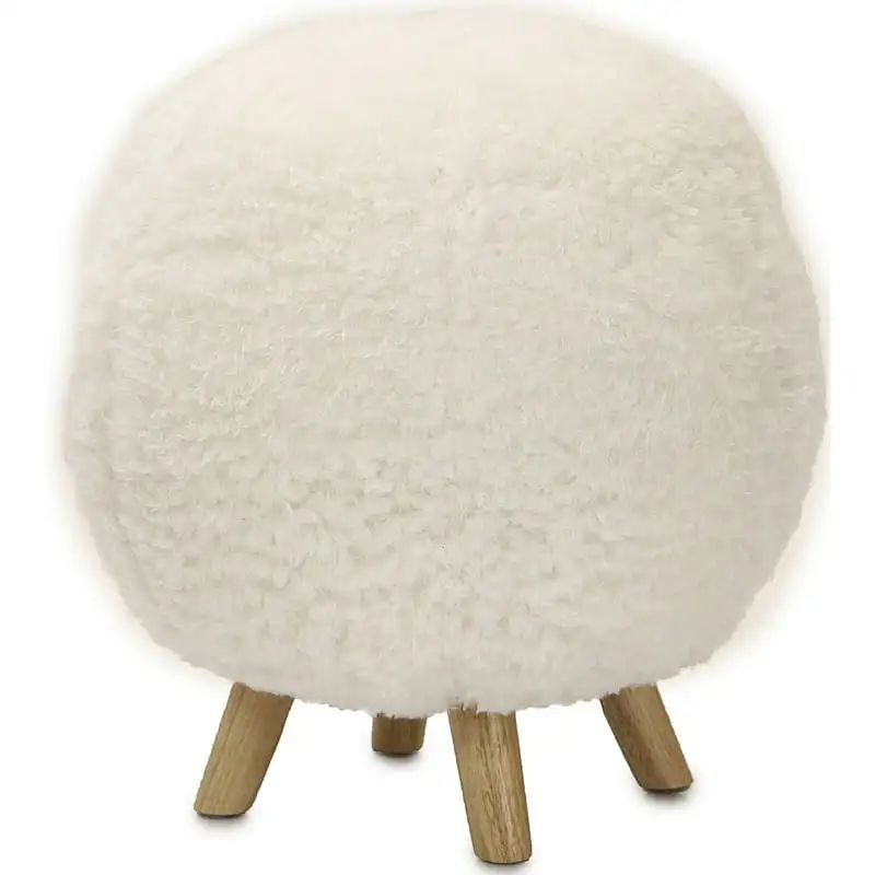 19-In. Seat Height Plush White Pouf Ottoman with 4 Spindle Legs - Furniture for Nursery, Bedroom, Playroom, and Living Room Deco
19-In. Seat Height Plush White Pouf Ottoman with 4 Spindle Legs - Furniture for Nursery, Bedroom, Playroom, and Living Room Deco