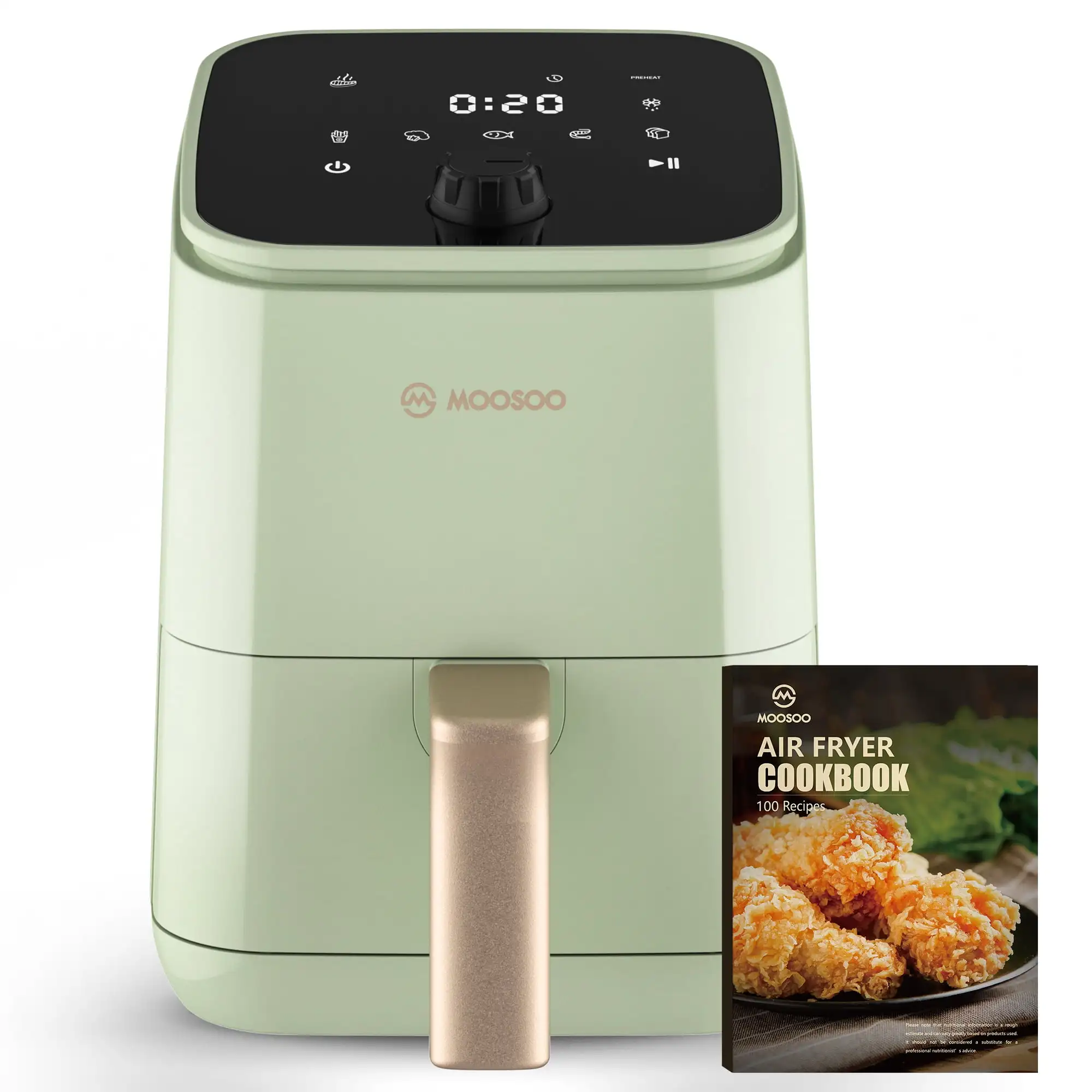 Innovative Touchscreen Air Fryer by Moosoo - 2 Quart 8 Presets for Fries/Chicken/Snacks
Innovative Touchscreen Air Fryer by Moosoo - 2 Quart 8 Presets for Fries/Chicken/Snacks
