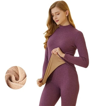 Plus Size 2XL-6XL Warm Thermal Underwear Sets Sleepwear Ladies