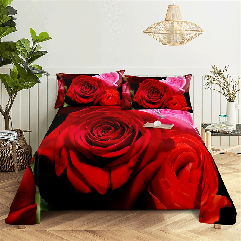 

Home Bedsheets Red Rose Single Bedsheet Fashion Design Flowers Sheets Queen Size Bed Sheets Set Bed Sheets and Pillowcases
