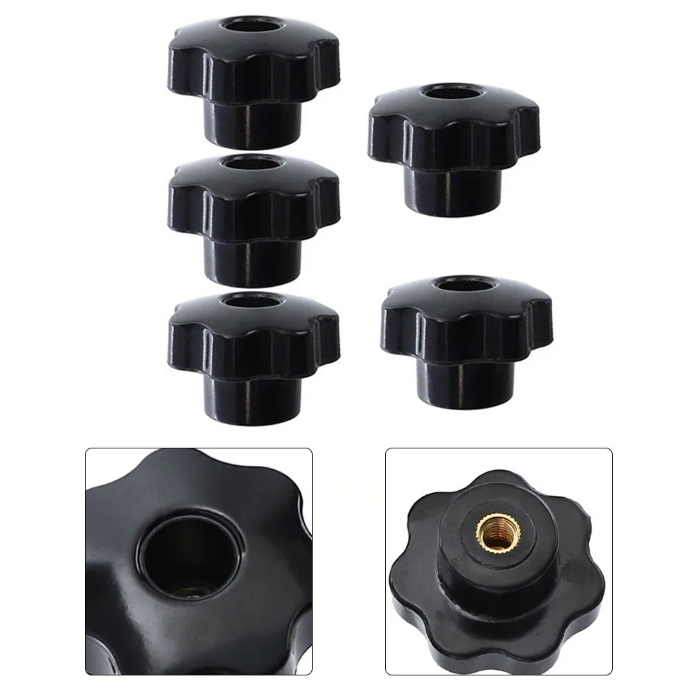 5pcs M8 Female Thread Knob Black Seven Star Shaped Head Clamping Nuts Knob Woodworking T-slot Accessories
5pcs M8 Female Thread Knob Black Seven Star Shaped Head Clamping Nuts Knob Woodworking T-slot Accessories