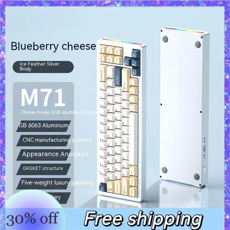 New M71 Wireless Bluetooth Three-mode Mechanical Keyboard Customized Hot-swappable Ergonomic Design E-sports Gamer Keyboard
New M71 Wireless Bluetooth Three-mode Mechanical Keyboard Customized Hot-swappable Ergonomic Design E-sports Gamer Keyboard