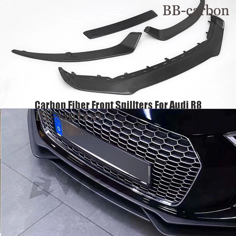 High Quality Fiberglass Unpainted Carbon Fiber Car Body Kit Bumper Front Splitters Lip For Audi R8 Styling
High Quality Fiberglass Unpainted Carbon Fiber Car Body Kit Bumper Front Splitters Lip For Audi R8 Styling
