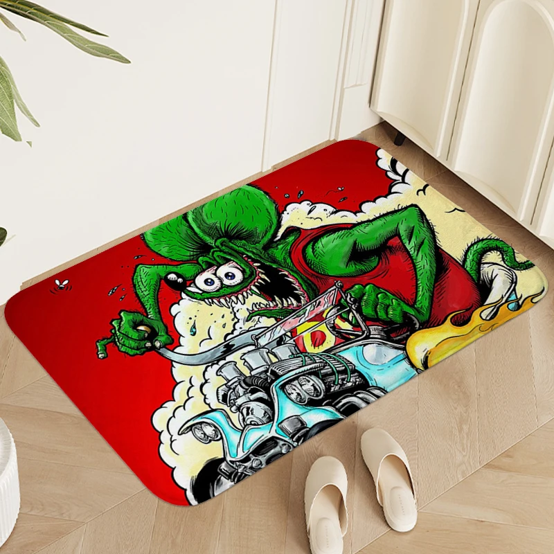 

Bedroom Carpet Anti Slip R-Rats F-Finks Funny Doormat Entrance Door Room Decorating Items Veranda Floor Mat Living Room Bath Rug