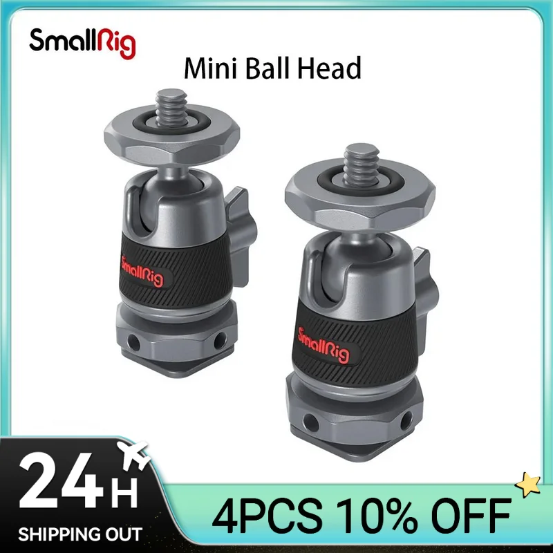 SmallRig 1/2 PCS Mini Ball Head with Removable Cold Shoe Mount Mounts Monitor Lights and Video Accessories to the Camera 2948 
SmallRig 1/2 PCS Mini Ball Head with Removable Cold Shoe Mount Mounts Monitor Lights and Video Accessories to the Camera 2948