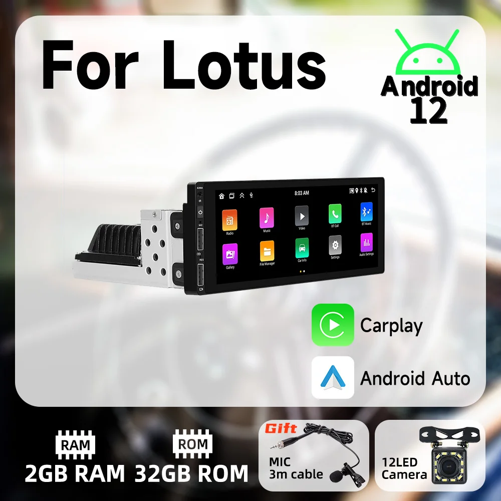 Автомагнитола для LOTUS, мультимедийный стерео-плеер на Android, экран 6,9 дюйма, 1 Din, GPS, Wi-Fi 
Автомагнитола для LOTUS, мультимедийный стерео-плеер на Android, экран 6,9 дюйма, 1 Din, GPS, Wi-Fi