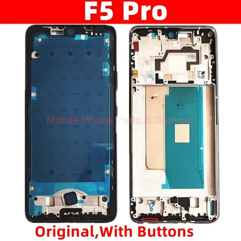 

Original For Xiaomi Poco F5 Pro LCD Front Frame Middle Housing Bezel Chassis Back Faceplate With Volume Buttons Repair Parts
