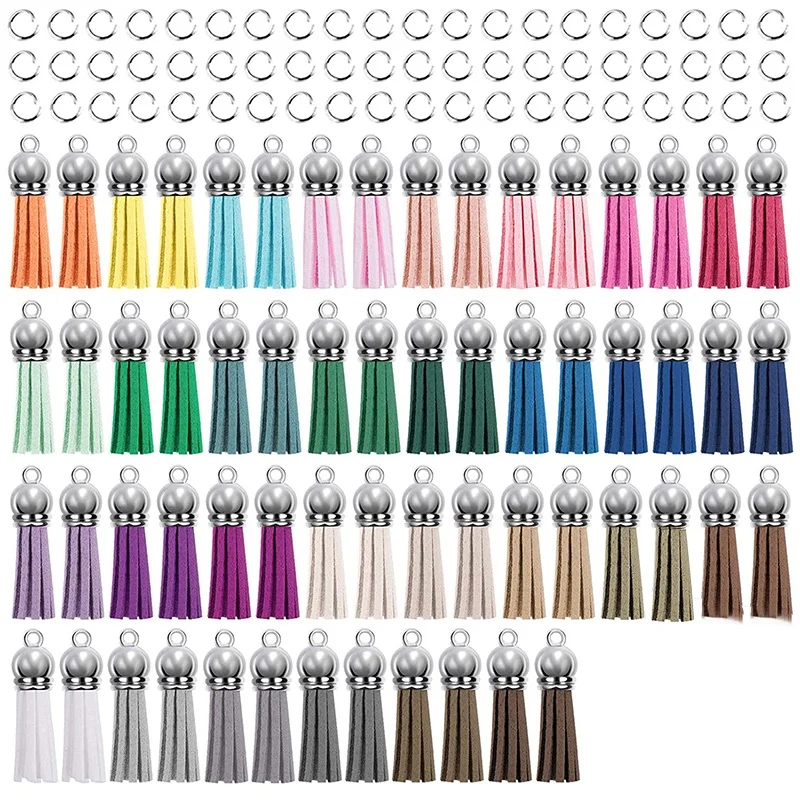 Набор из 120 шт. брелоков с кисточками, Кожаные Подвески с кисточками и соединительные кольца для изготовления ювелирных изделий, брелоков, браслетов и поделок своими руками 
Набор из 120 шт. брелоков с кисточками, Кожаные Подвески с кисточками и соединительные кольца для изготовления ювелирных изделий, брелоков, браслетов и поделок своими руками