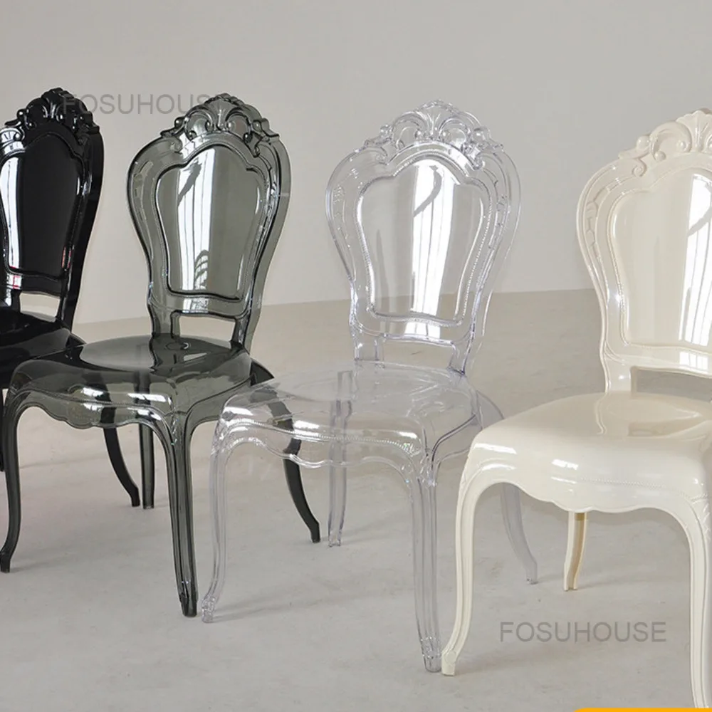 

Акриловые обеденные стулья призрака в европейском стиле, удобное креативное дизайнерское прозрачное обеденное кресло, роскошная Кухонная мебель для дворца