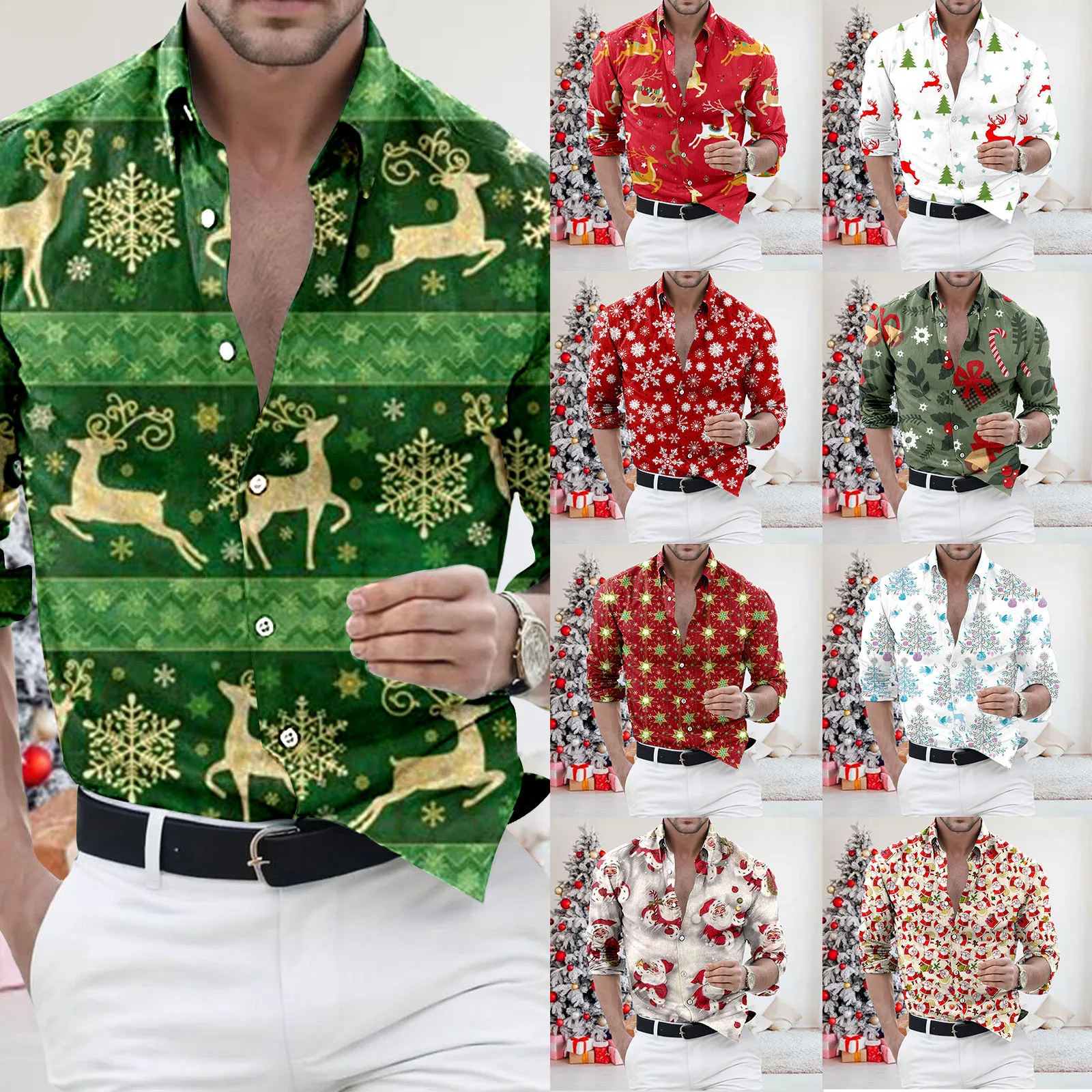 Button down Blouse Mens Fashion Casual Christmas Printed Long Sleeved Lapel Shirt Men Thick Tee Shirt Long Sleeve Cotton Tunic
Button down Blouse Mens Fashion Casual Christmas Printed Long Sleeved Lapel Shirt Men Thick Tee Shirt Long Sleeve Cotton Tunic