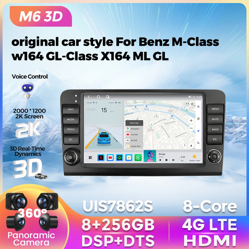 M6 Pro 3D Android 12 Car Radio 8G+256G For Mercedes-Benz M-Class W164 GL-Class X164 ML GL Multimedia Video Player Navigation GPS
M6 Pro 3D Android 12 Car Radio 8G+256G For Mercedes-Benz M-Class W164 GL-Class X164 ML GL Multimedia Video Player Navigation GPS