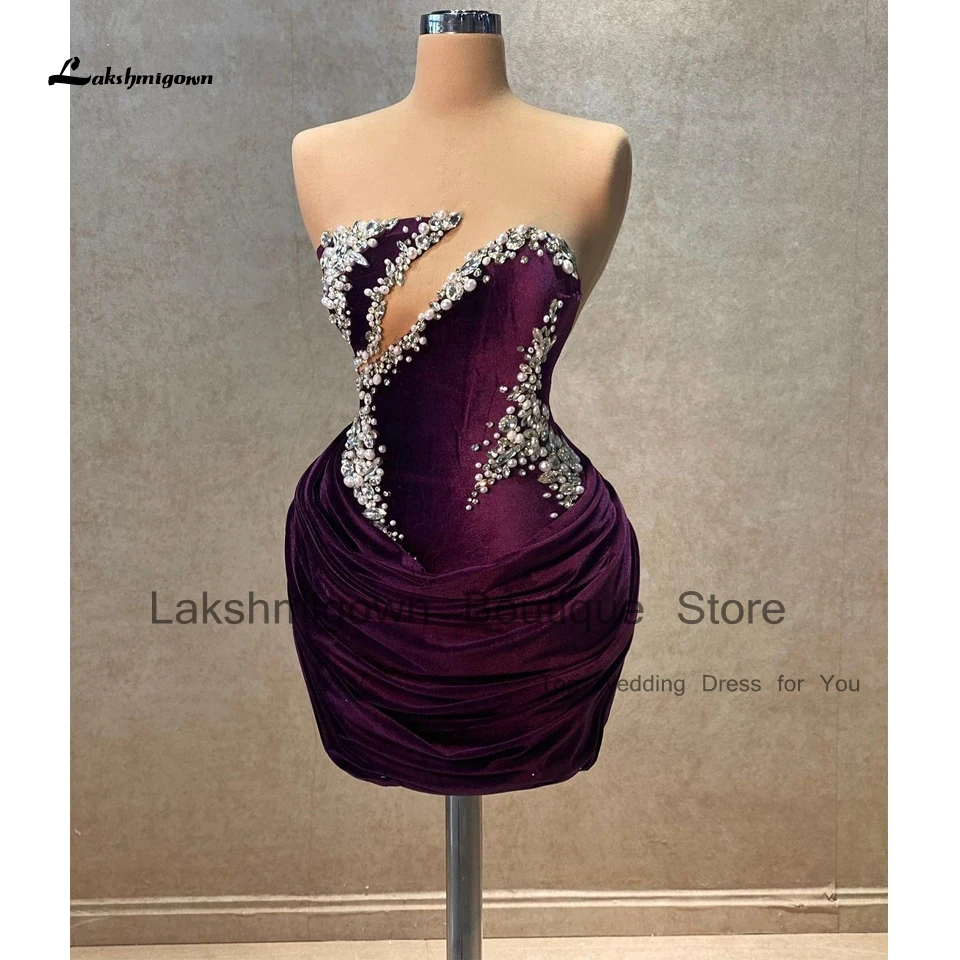 Lakshmigown фиолетовые бархатные платья-футляры для выпускного вечера, короткие платья 2024, сексуальные платья, Коктейльные Вечерние платья с кристаллами
Lakshmigown фиолетовые бархатные платья-футляры для выпускного вечера, короткие платья 2024, сексуальные платья, Коктейльные Вечерние платья с кристаллами