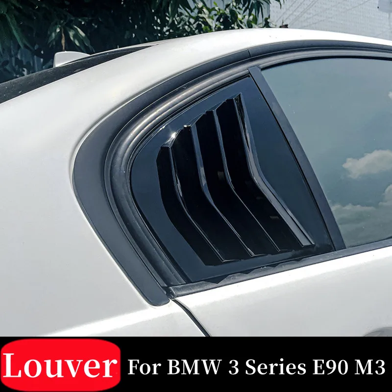 

For 2005-2011 BMW 3 Series E90 M3 320i 330i Car Rear Window Side Vent Shutter Louver Cover Trim Sticker Black Carbon Accessories