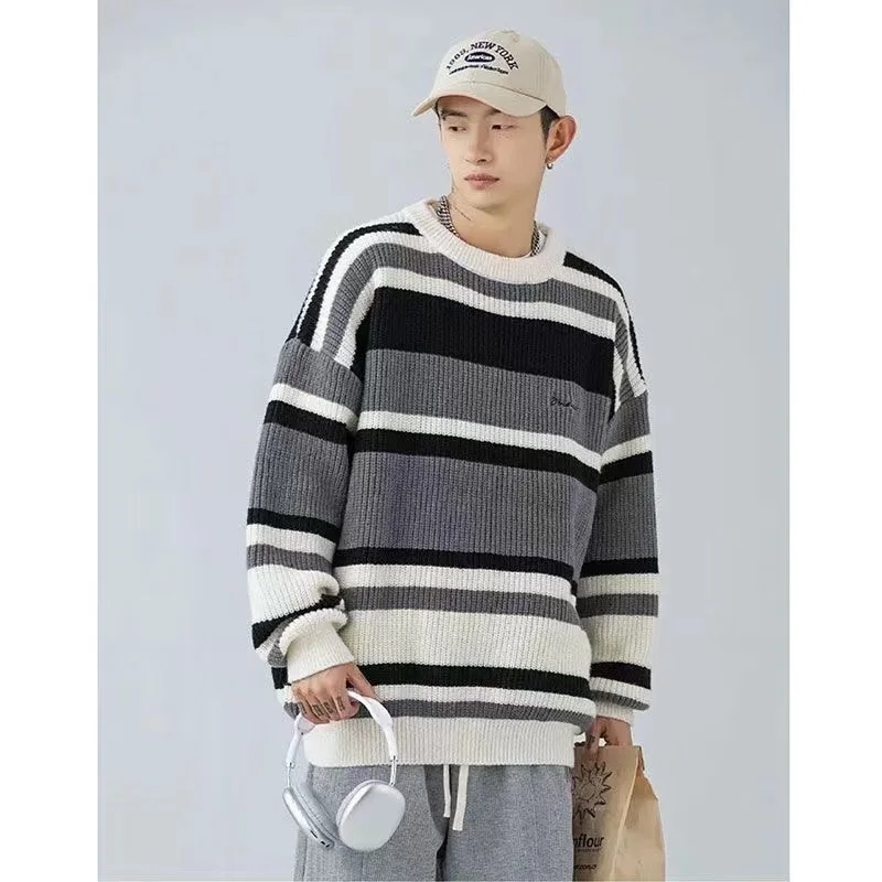2022 Winter Men's Fashion Trend Knitting Round Neck Loose Pullover Stripe Printing Coats Casual Keep Warm Wool Sweaters M-2XL
2022 Winter Men's Fashion Trend Knitting Round Neck Loose Pullover Stripe Printing Coats Casual Keep Warm Wool Sweaters M-2XL