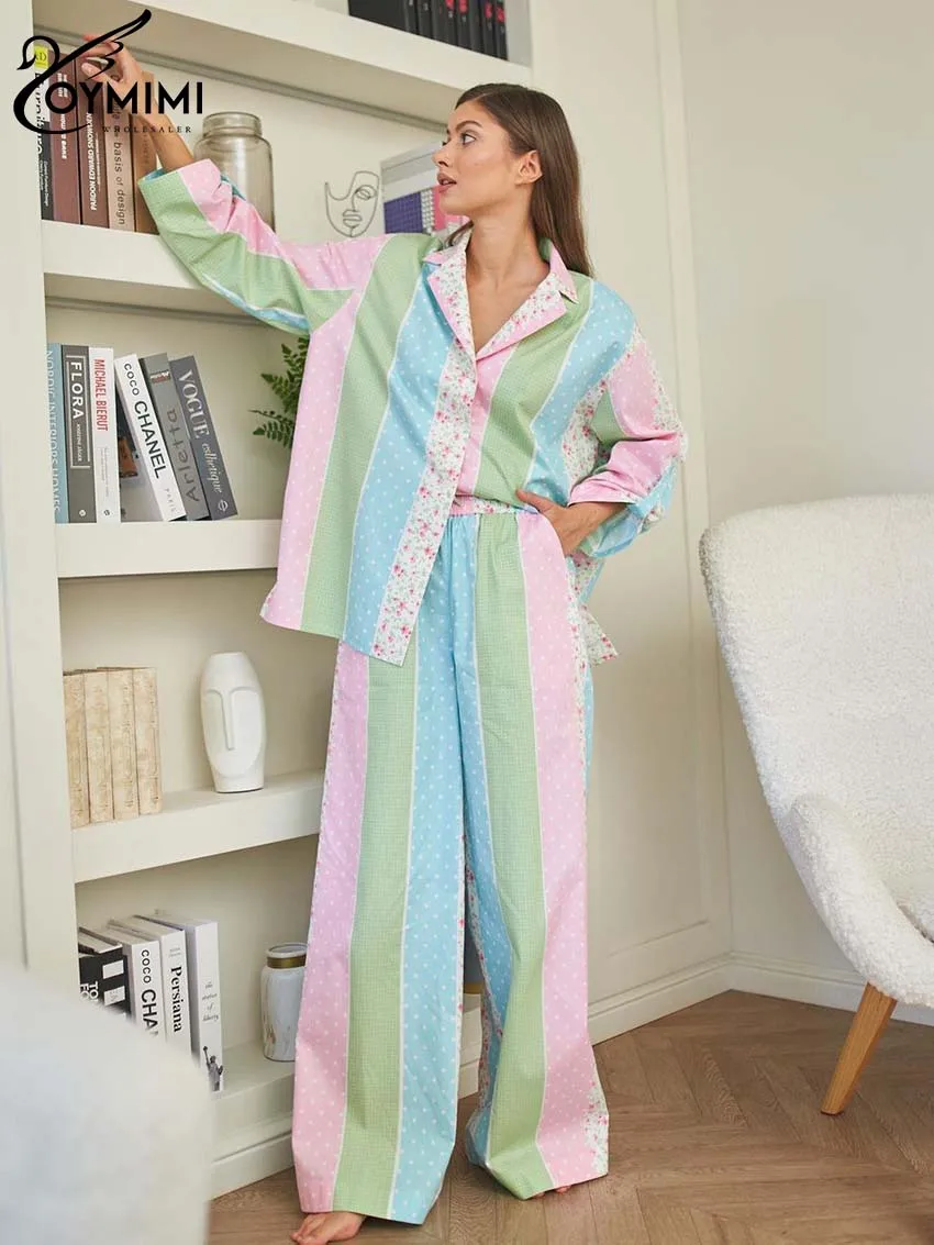 Oymimi Casual New Pink Blue Loose Two Piece Set For Women Elegant Wrist Sleeve Single Breasted Shirts And Drawstring Pants Sets
Oymimi Casual New Pink Blue Loose Two Piece Set For Women Elegant Wrist Sleeve Single Breasted Shirts And Drawstring Pants Sets