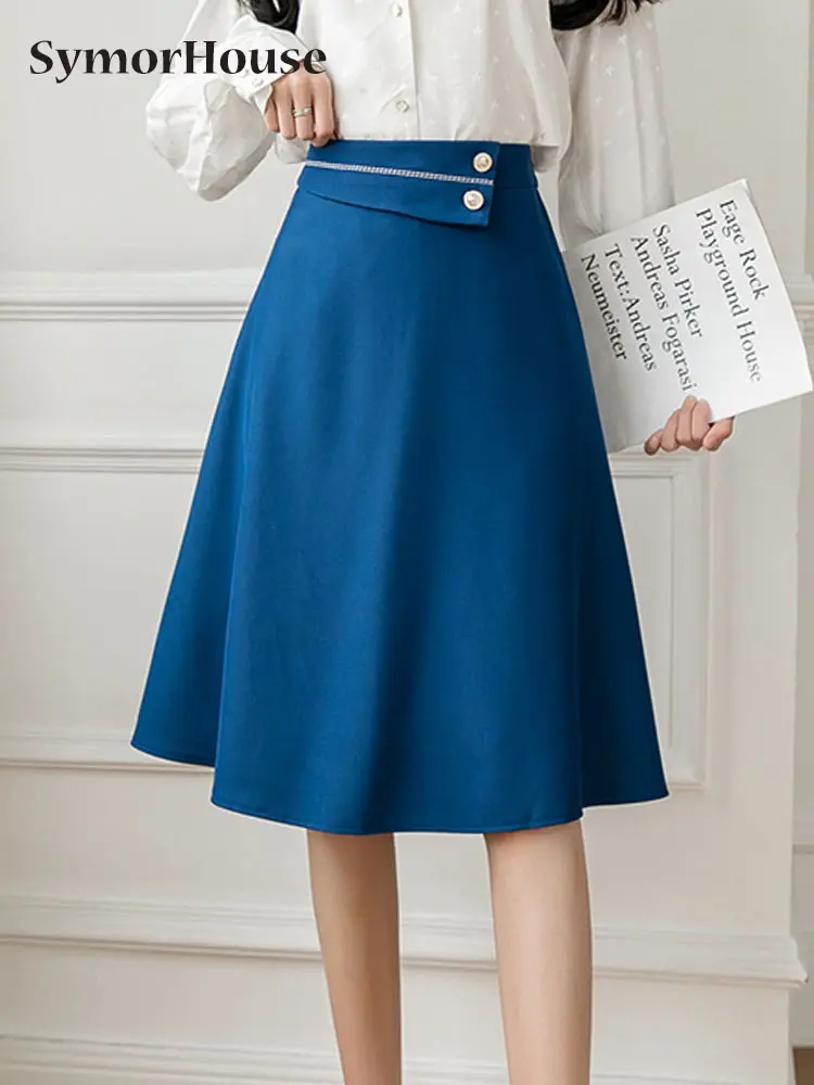 Summer Autumn Elegant A -Line Skirts Womens High Waist Office Lady Black Blue Simple Buttons Chic Knee-Length OL Skirt Faldas
Summer Autumn Elegant A -Line Skirts Womens High Waist Office Lady Black Blue Simple Buttons Chic Knee-Length OL Skirt Faldas