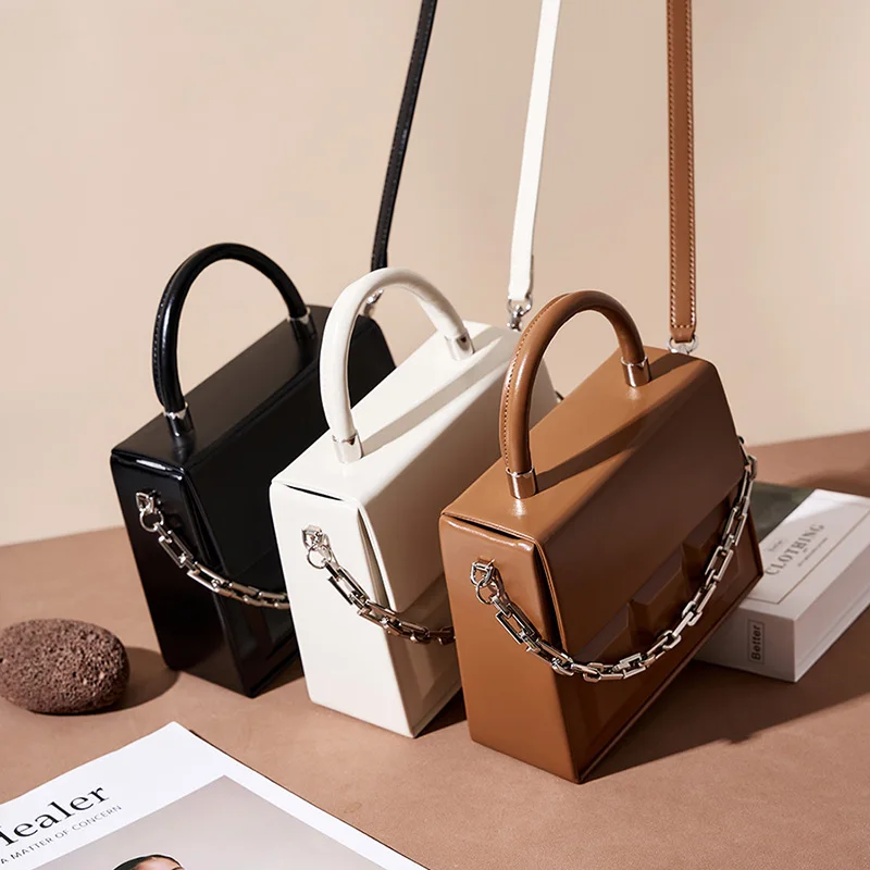 

Box bag women's bag chain handbag personality shoulder bag trend foreign style cross body bag commuter bag leather tofu bag