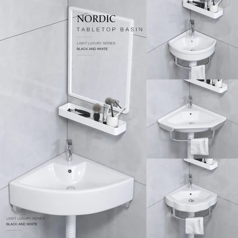 Triangle Wash Basin Wall-Mounted Washbasin Ceramic Mini Apartment Domestic Toilet Balcony Basin Wall-Hung Basin
Triangle Wash Basin Wall-Mounted Washbasin Ceramic Mini Apartment Domestic Toilet Balcony Basin Wall-Hung Basin