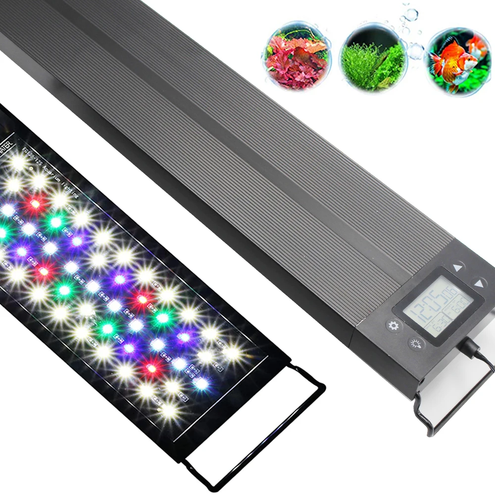 Full Spectrum Aquarium Light with Aluminum Alloy Shell Extendable Brackets White Blue Red LEDs Built in Program for Freshwater
Full Spectrum Aquarium Light with Aluminum Alloy Shell Extendable Brackets White Blue Red LEDs Built in Program for Freshwater