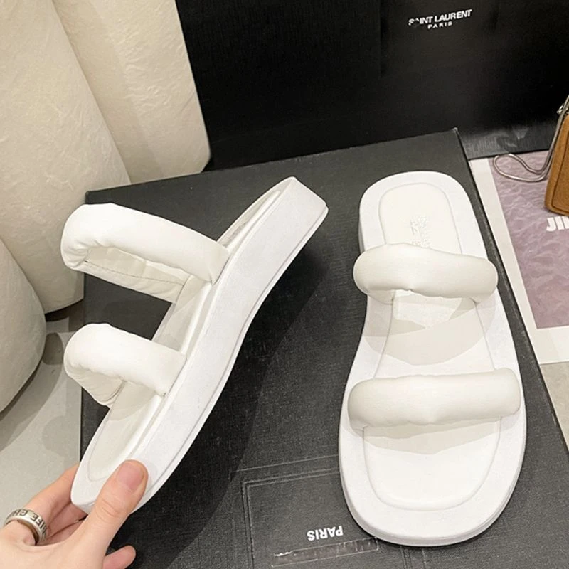 Женские сандалии на толстой подошве, Нескользящие повседневные сандалии с открытым носком, на плоской подошве, пляжные шлепанцы, лето 2022
Женские сандалии на толстой подошве, Нескользящие повседневные сандалии с открытым носком, на плоской подошве, пляжные шлепанцы, лето 2022