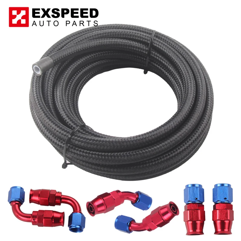6/8/10AN - AN6/8/10 Black Nylon Braided E85 PTFE Fuel Line 10ft 6 Fittings Hose Kit Gas Cooler Hose Braided Inside CPE Rubber
6/8/10AN - AN6/8/10 Black Nylon Braided E85 PTFE Fuel Line 10ft 6 Fittings Hose Kit Gas Cooler Hose Braided Inside CPE Rubber