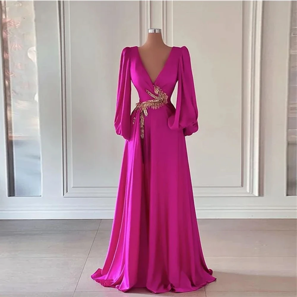 Exquisite Satin Appliques V-Neck Red Evening Dresses Long Sleeve A-Line 2024 New Pleated Elegant Party Prom Gowns Customed Dress
Exquisite Satin Appliques V-Neck Red Evening Dresses Long Sleeve A-Line 2024 New Pleated Elegant Party Prom Gowns Customed Dress