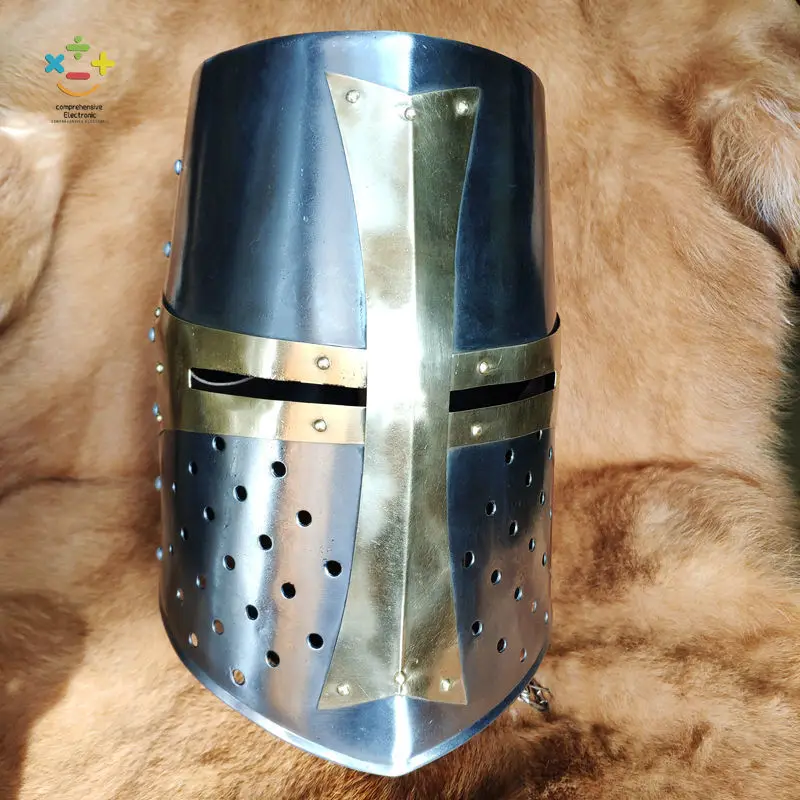 Средневековый рыцарский доспех Гигантский Шлем ader Bucket Helmet Brass Plate Armor Helmet 
Средневековый рыцарский доспех Гигантский Шлем ader Bucket Helmet Brass Plate Armor Helmet